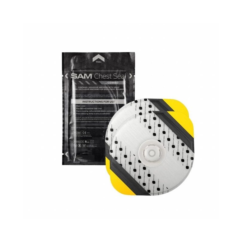 SAM CHEST SEAL Combo – obliž za pnevmotoraks (2 kom. – z ventilom in brez)