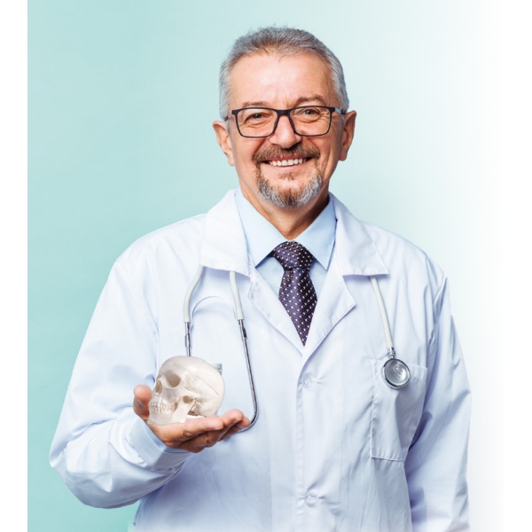 Miniaturna lobanja, 3-delna, s stojalom