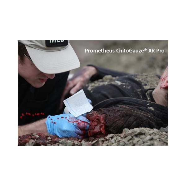 Prometheus ChitoGauze® XR Pro – hemostatični povoj (cik-cak zložen) prepojen z Chitosanom, X-Ray detekcijski, 7.5cm x 370cm